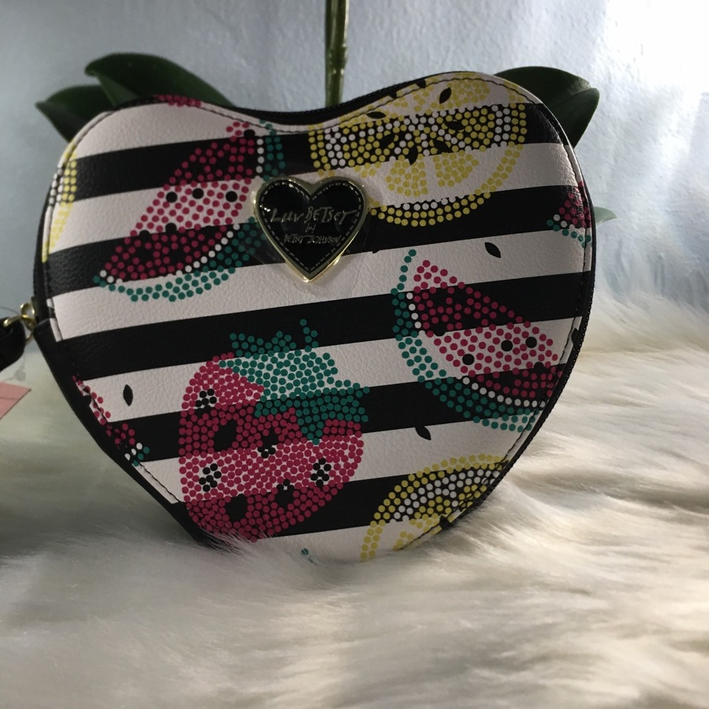 Betsey Johnson Fruit Striped Coin purse 🍋🍓🍉♥️